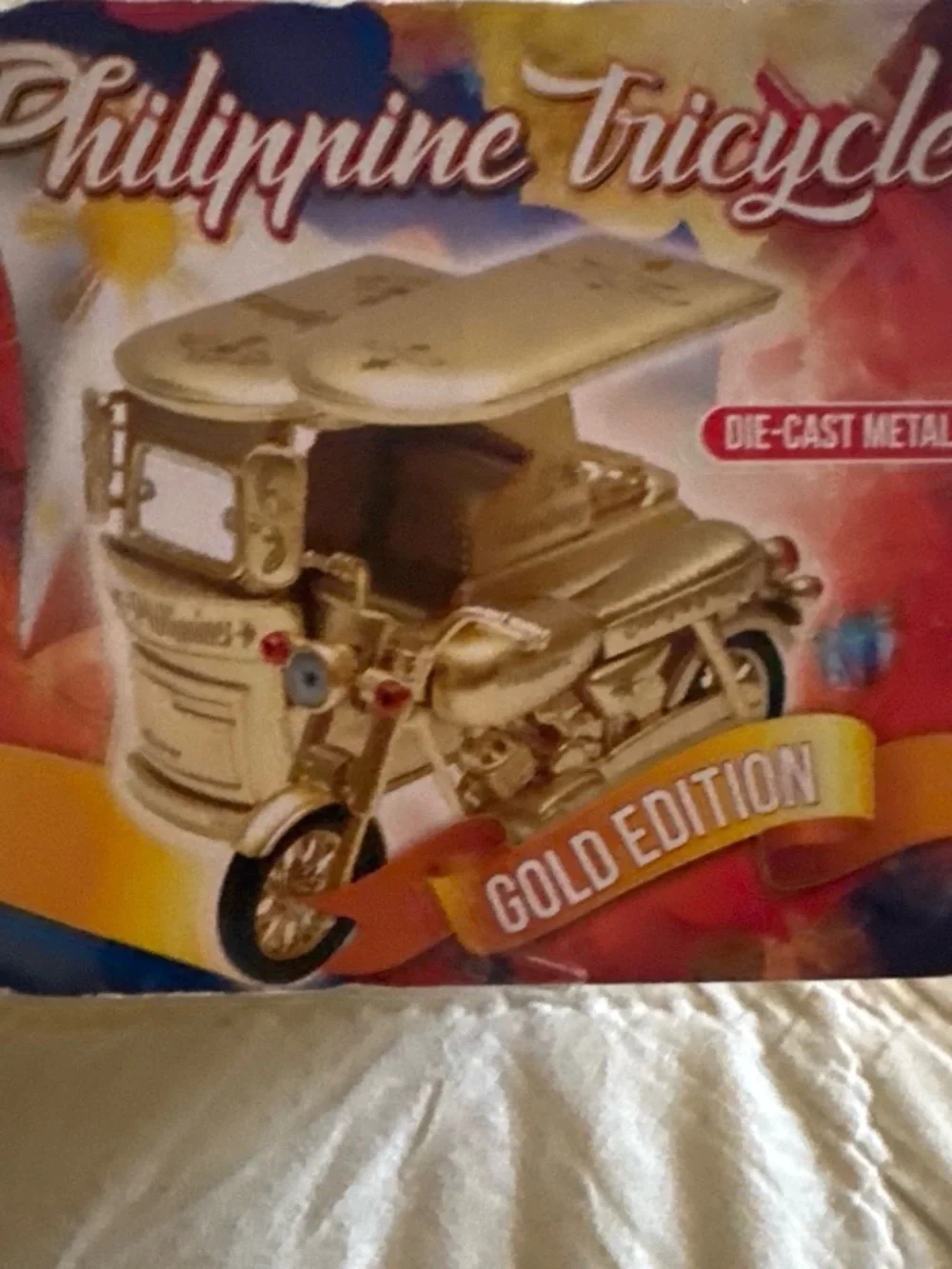 Gold Philippine Tricycle Die-Cast Toy - Gold Edition